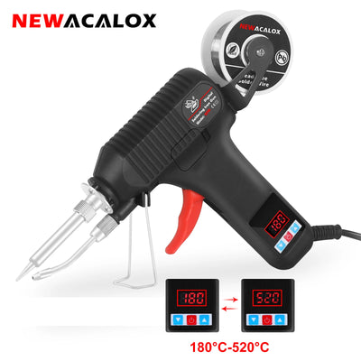80W EU Digital Display Soldering Iron Gun with 180-520°C Adjustable Temperature and Automatic Tin Feed for DIY Repair