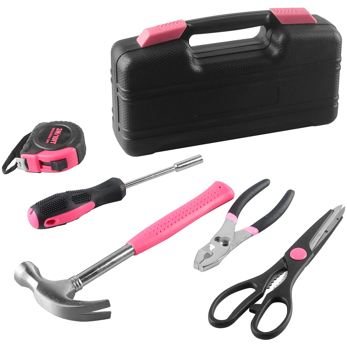 Pink Home Werkzeugset: 39-teiliges Mehrzweck-Reparaturset