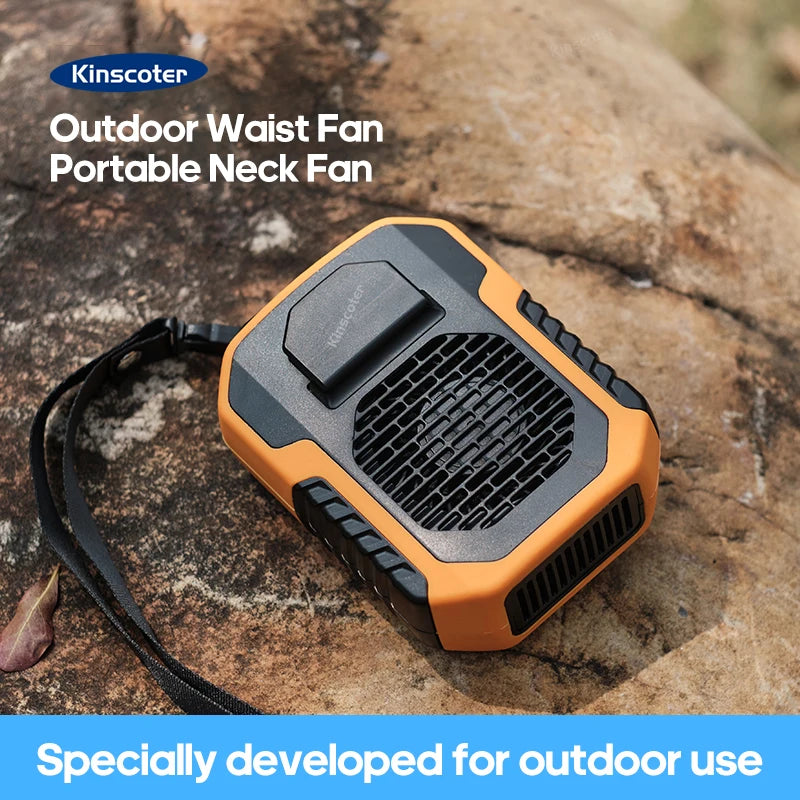 Ventilateur suspendu au cou/taille, 6000mAh, Mini ventilateur Portable, Rechargeable par USB, pour Camping en plein air, randonnée, escalade, course à pied, Sports