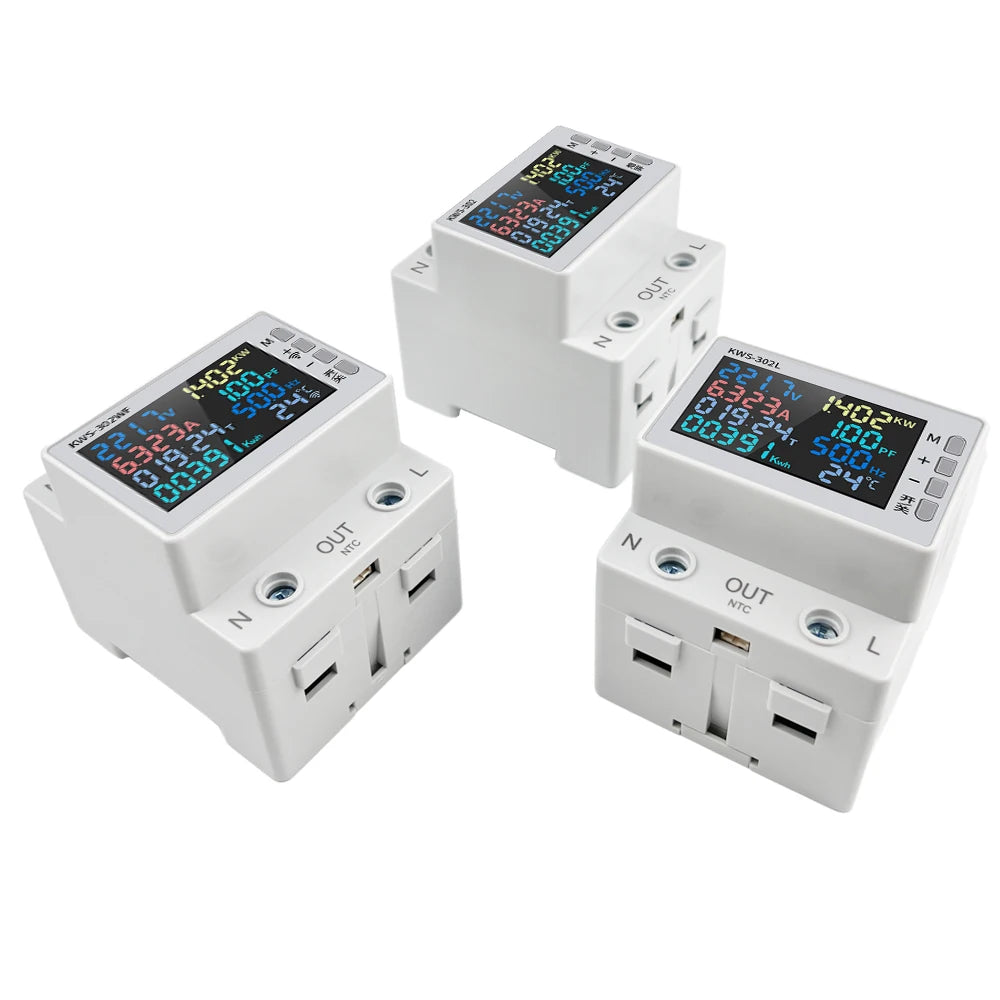 63A Tuya WIFI Smart Life Voltmètre AC170-270V Ampèremètre Wattmètre Compteur de consommation électrique Compteur KWH Compteur d'énergie