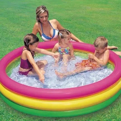 Three-Ring Inflatable Pool