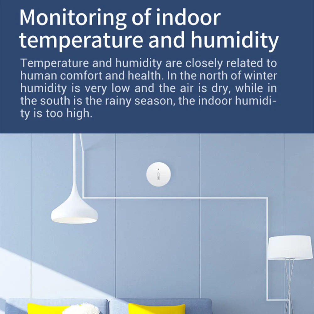 Tuya Zigbee 3.0 Temperature and Humidity Sensor Remote Monitor By Smart Life APP