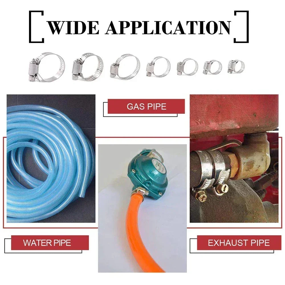 Jeu de 60 colliers de serrage en acier inoxydable, colliers de tuyaux réglables de 8 à 38 mm pour une utilisation en plomberie et automobile