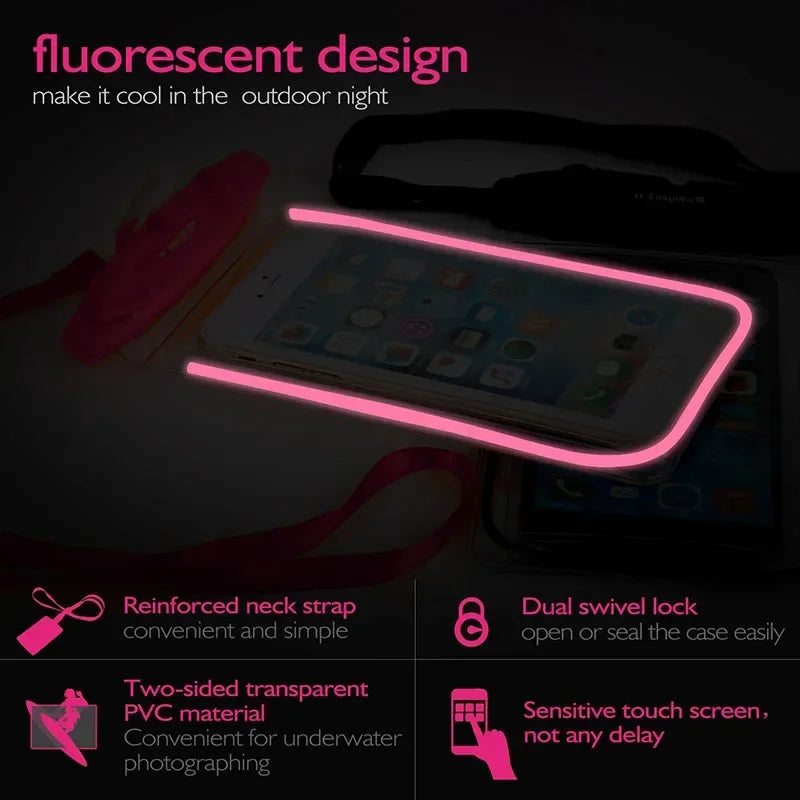 Waterproof Phone Pouch for Swimming and Water Sports (Up to 6 Inches)
