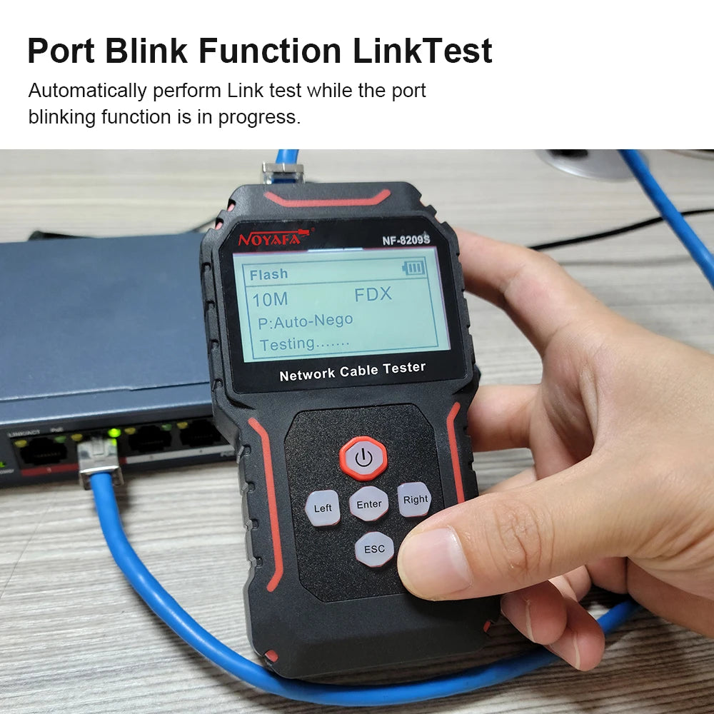 Network Cable Tracker NOYAFA NF-8209S Testeur de Mesure Lan Outils Réseau Affichage LCD Mesure de Longueur Testeur Wiremap Testeur de Câble Tracker
