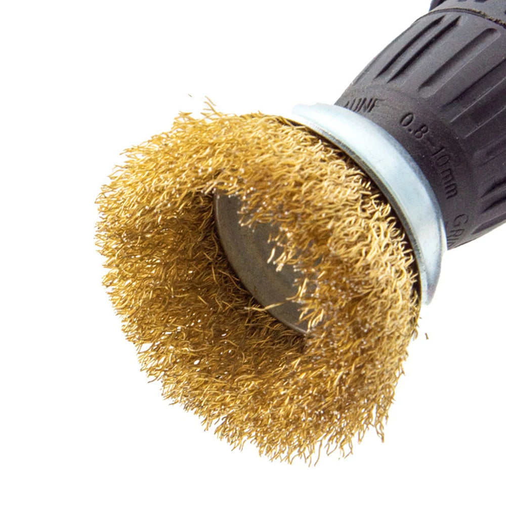 3-Piece Steel Wire Brush Set for Woodworking - T-Shaped, Bowl-Shaped, Pen-Shaped