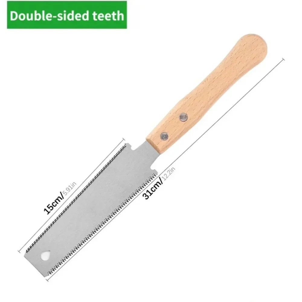 12 Inch Pull Saw Flush Cut Hand Saw with Wooden Handle for Woodworking and Plastic Cutting