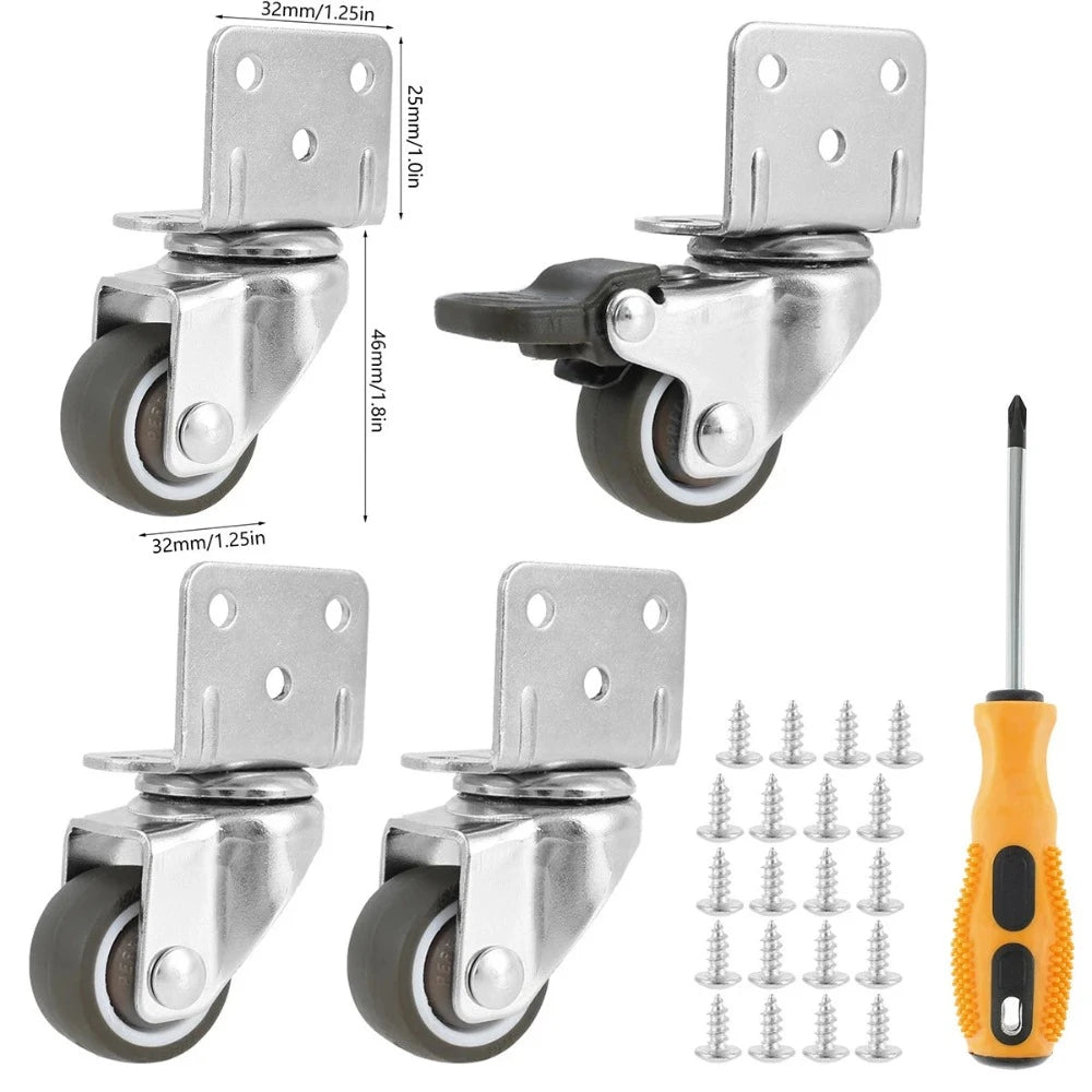 4 piezas Ruedas para Muebles Ruedas Giratorias Universales con Freno de Seguridad Ruedas Silenciosas para Carro
