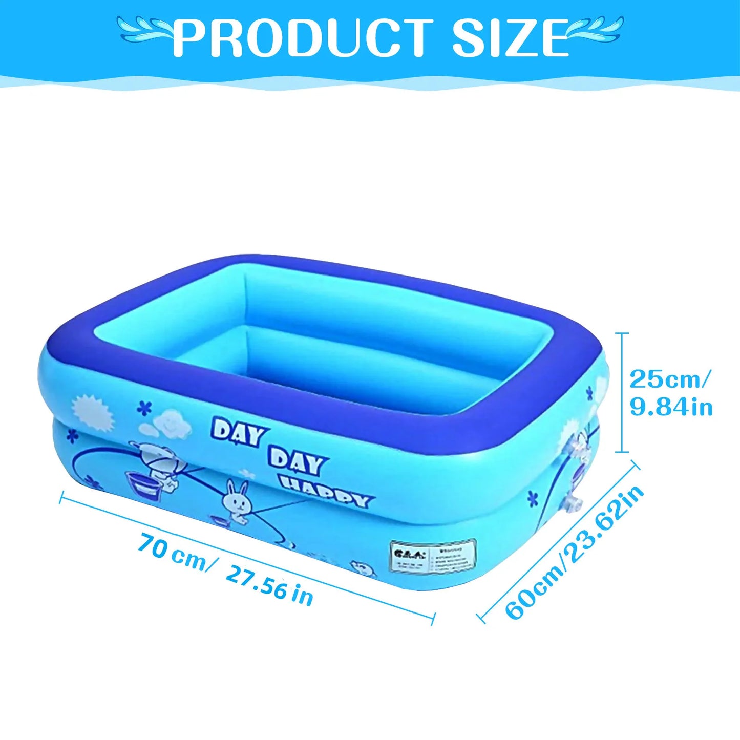 Thickened Inflatable Kids Swimming Pool Outdoor Water Play Bathtub