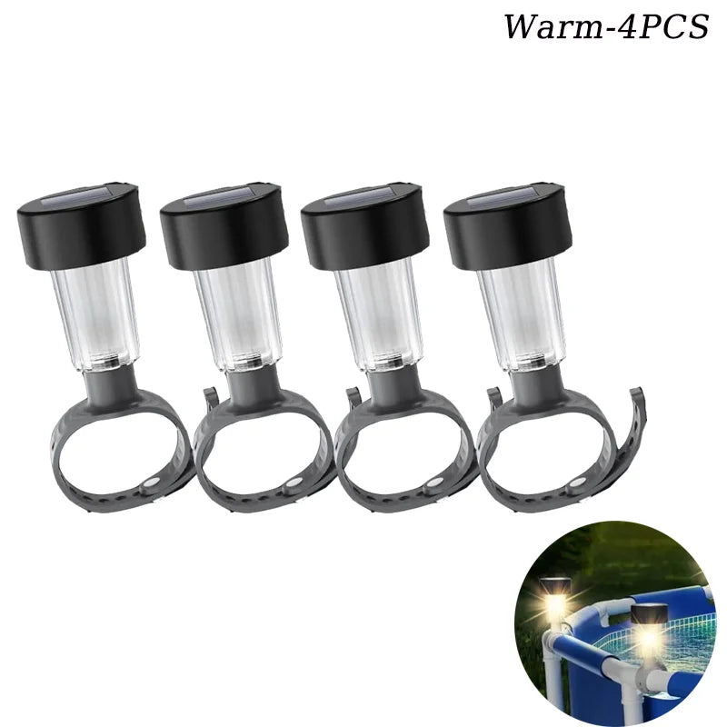 Lot de 6 cadres d'éclairage solaire de piscine à LED étanches