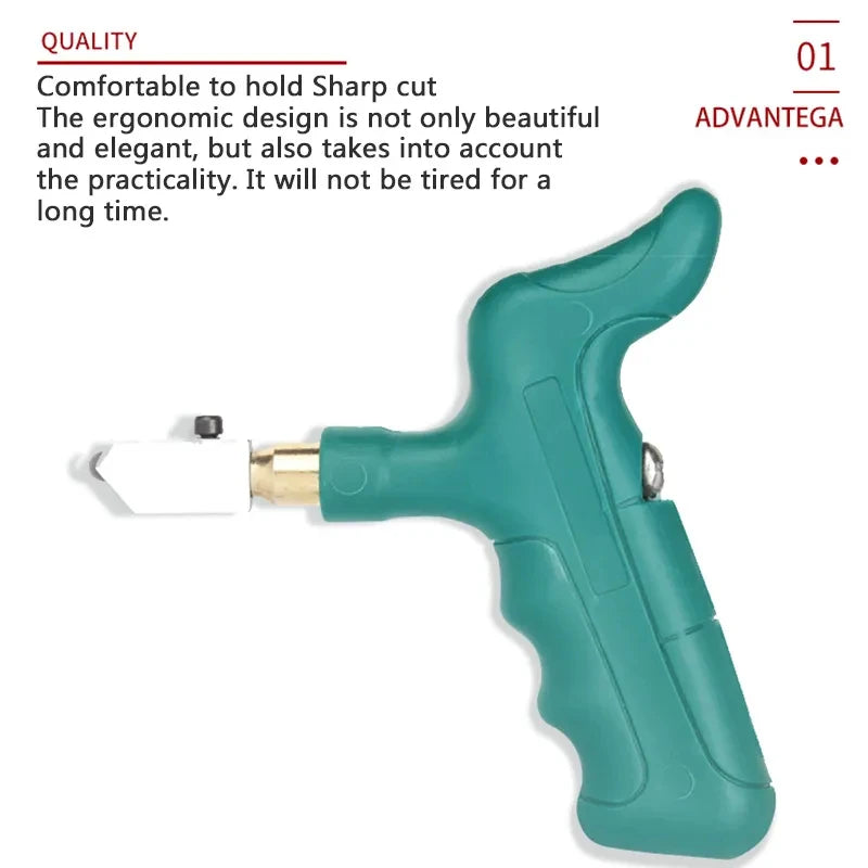 Kit de Cortador de Azulejos Portátil con Cabezal de Corte Dual para Vidrio y Cerámica