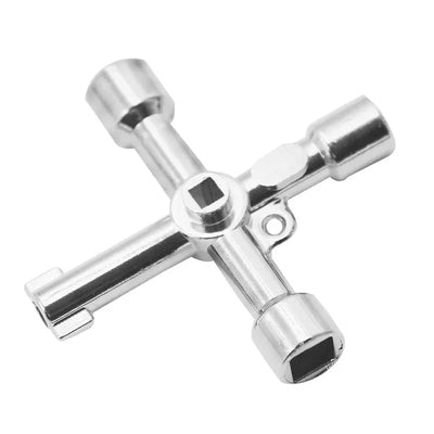 Multifunctional 4-Way Cross Key Socket Wrench for Plumbing and Utility