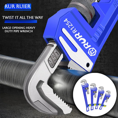 High Carbon Steel Adjustable Pliers - Large Opening Pipe Wrench
