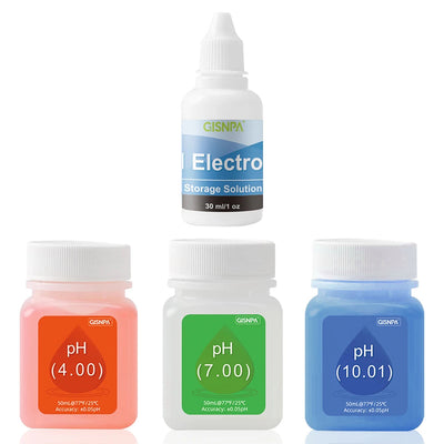 50 ml pH-Meter-Kalibrierflüssigkeits-Kit (pH 4,00, 7,00 & 10,01) Pufferlösung, 30 ml KCL pH-Schutzlösung