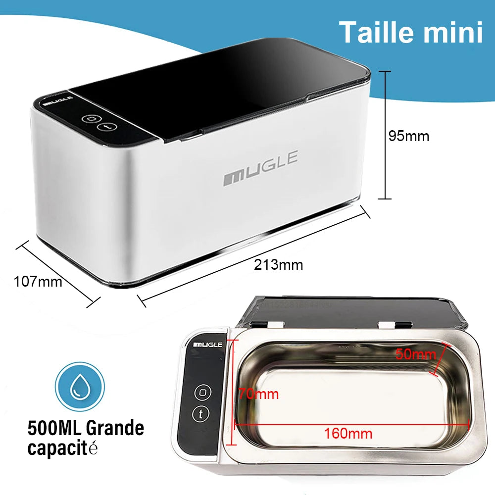 Nettoyeur à ultrasons 35W, nettoyeur de lunettes et de bijoux, 500ML, Machine de nettoyage à ultrasons, bain de lavage pour lunettes