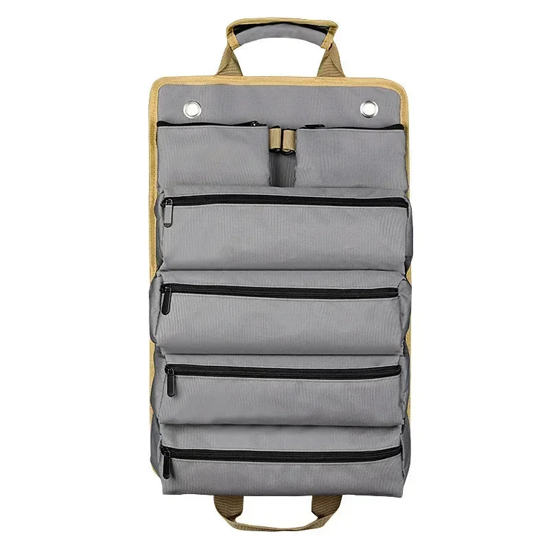 Portable Roll Up Oxford Tool Organizer Bag Multi Pocket Small Tool Pouch for Handyman Electrician DIY Use