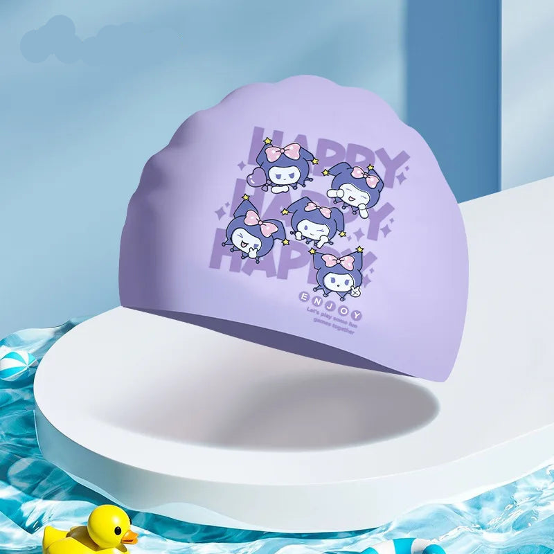 Children's Cartoon Silicone Swimming Cap - Waterproof & Comfortable