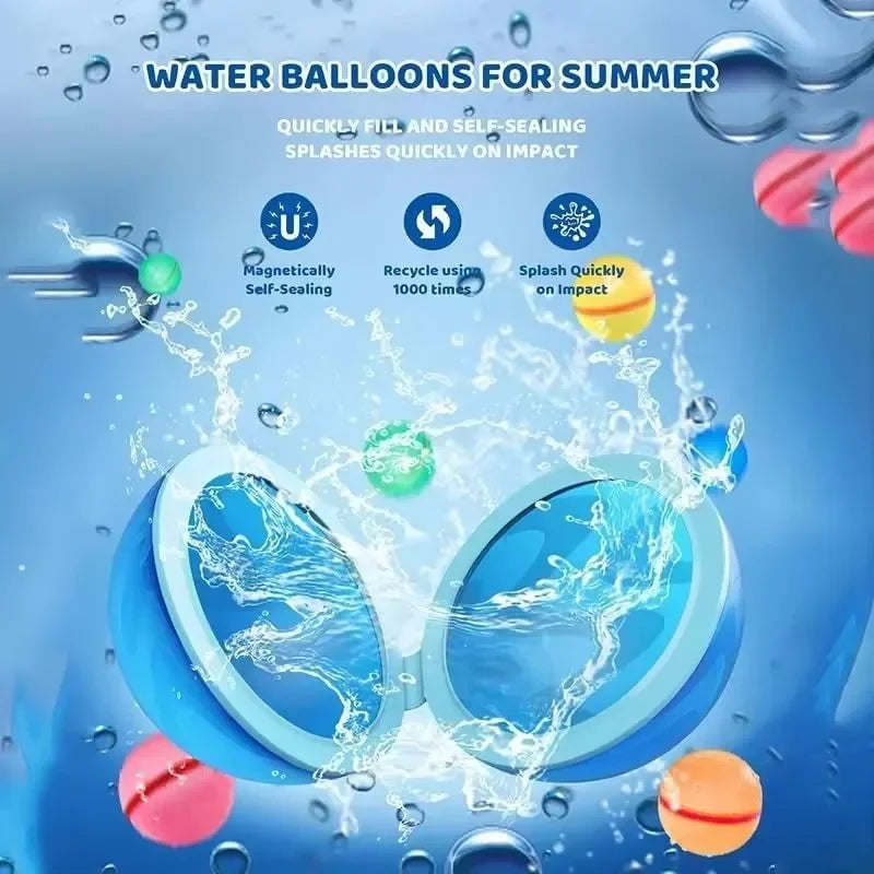 6PC Reusable Water Bombs Silicone Magnetic Water Balls Pool Water Toys