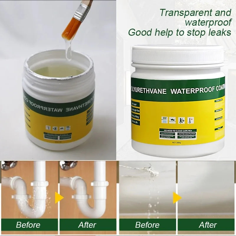 Transparent Waterproof Coating Sealant Agent Wall Leak Repair Material Invisible Glue For Roof Leakage Crack Seepage 30/300g