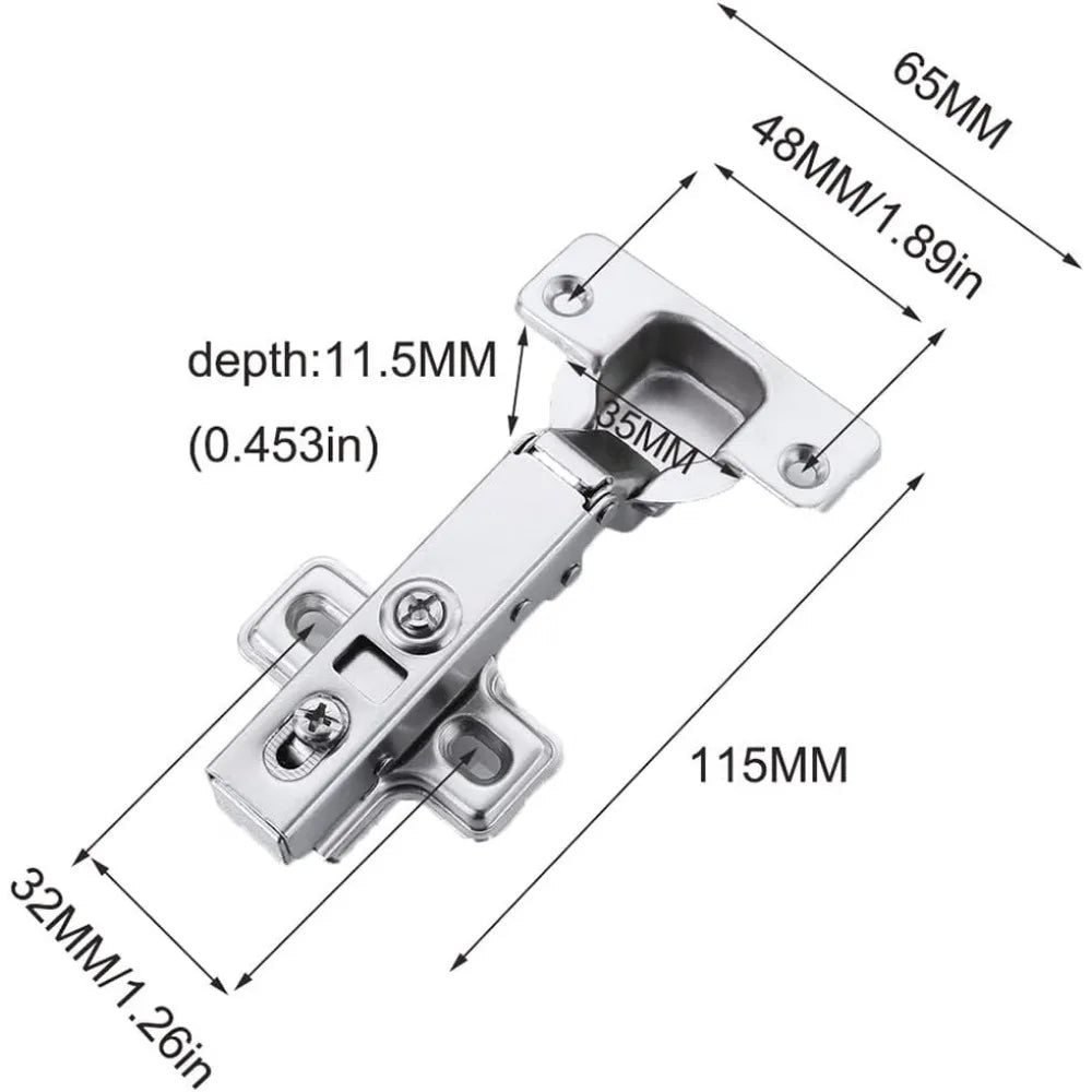 35 mm verdecktes Möbelscharnier, Soft-Close, vernickelter Stahl für Schranktüren