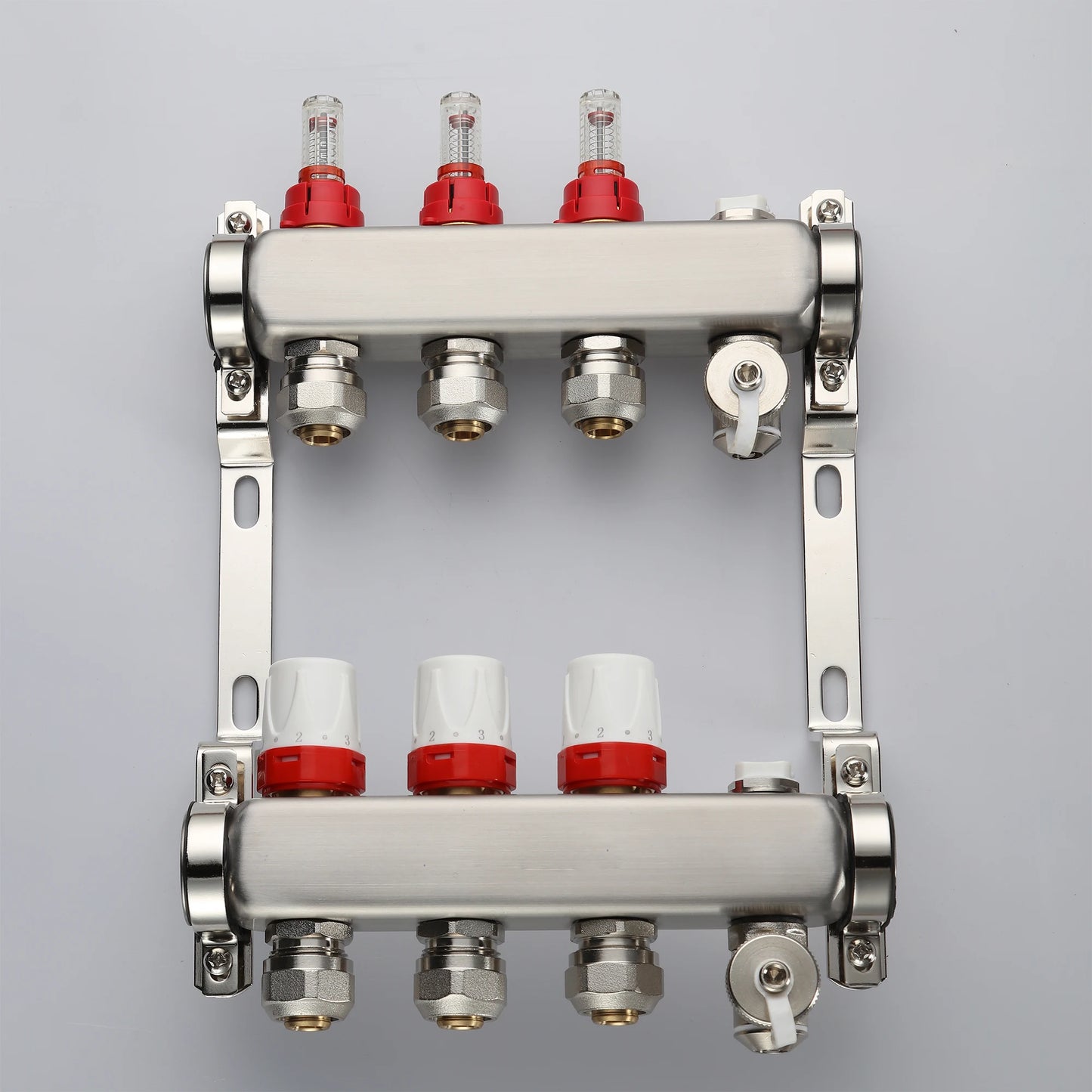 Ensemble de supports de montage de collecteur en acier inoxydable pour système de chauffage par le sol