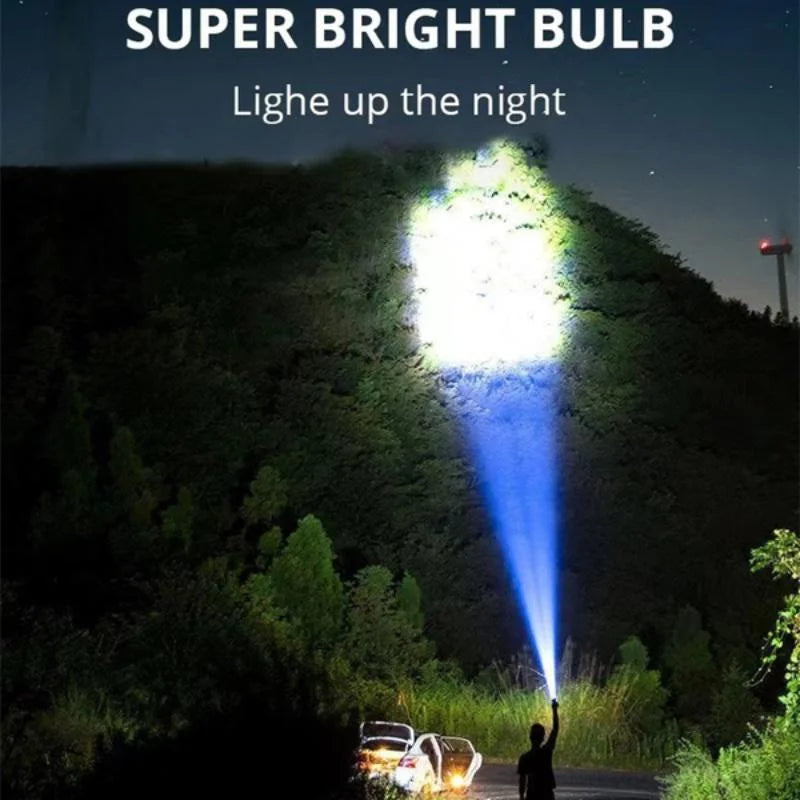 USB rechargeable LED spotlight : lampe de poche super lumineuse étanche avec 4 modes