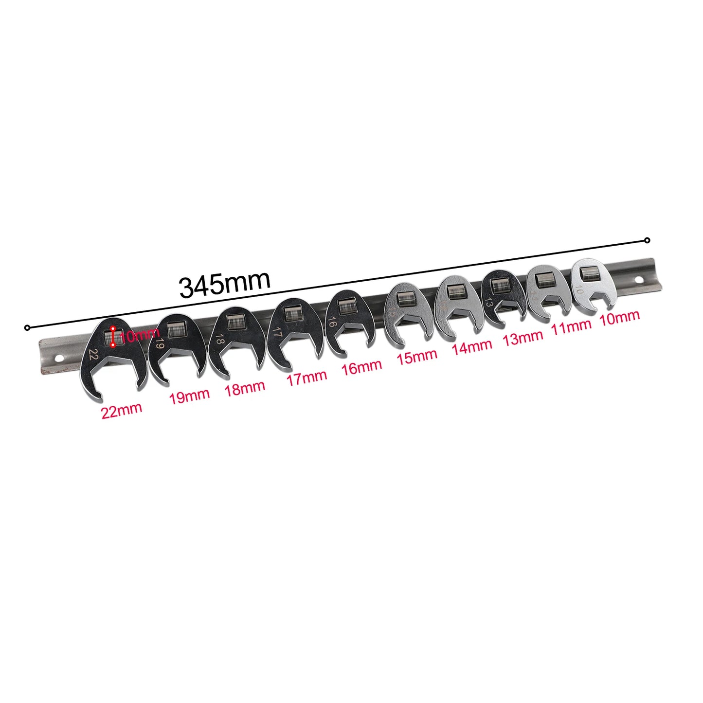 10 Stücke 3/8 Zoll Antrieb Crowfoot Schraubenschlüssel Metric Fuß Offene Ende Schraubenschlüssel Handwerkzeuge Crowfoot Schraubenschlüssel Set