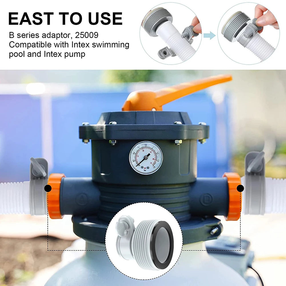 Pool Hose Adapter for Sand Pump | Type B Hose Connector for Intex Pool Filter Pumps