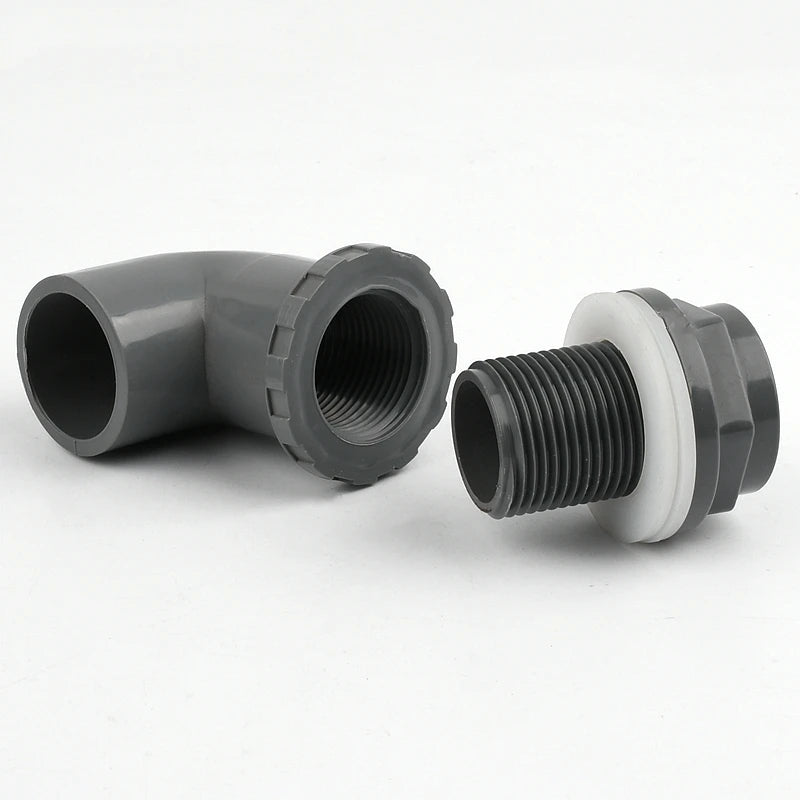 PVC Tuyau Coude 90° Connecteurs Directs Raccords Débordement Aquarium Irrigation Jardin Entrée Sortie Drainage