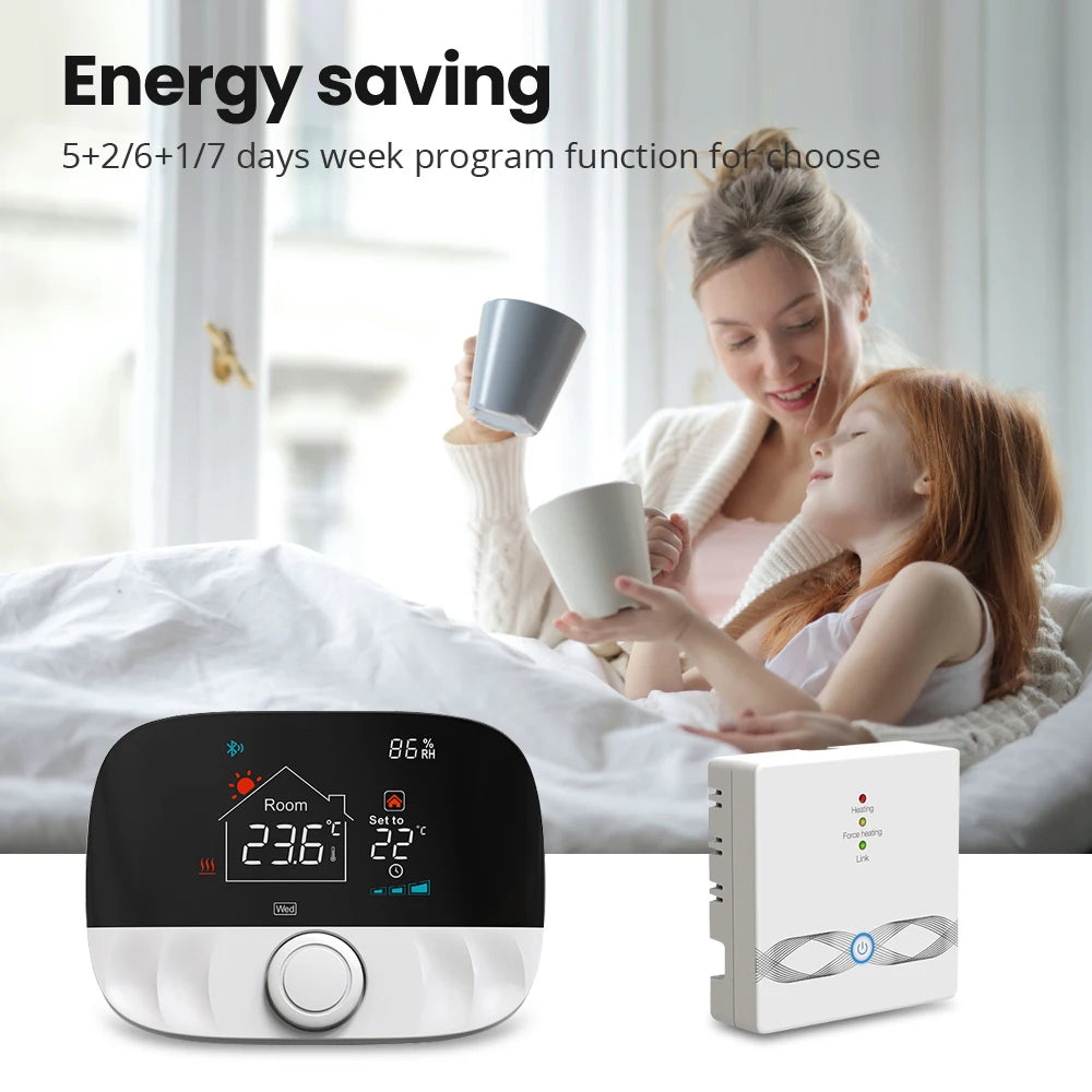 RF433 Wireless Floor Heating Water Gas Boiler Smart Living Temperature Controller, Tuya Smart Home WiFi Thermostat
