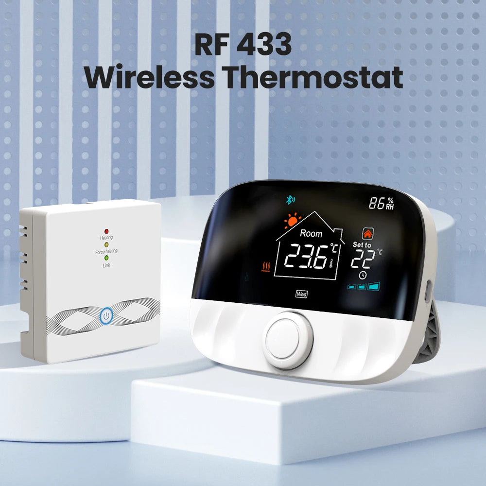 RF433 Wireless Floor Heating Water Gas Boiler Smart Living Temperature Controller, Tuya Smart Home WiFi Thermostat