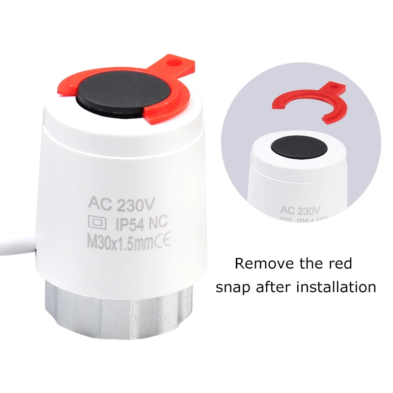 Attuatore Termico Elettrico NC AC 230V per Valvola di Riscaldamento a Pavimento Collettore - Compatibile con Termostato per Riscaldamento a Pavimento