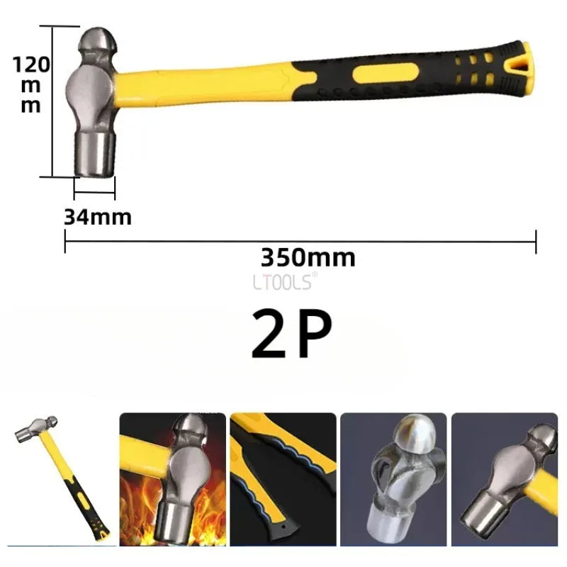 Martillo de Carpintería de Cabeza Redonda (Herramienta de Clavos Absorbe Impactos 0.5-3LB)