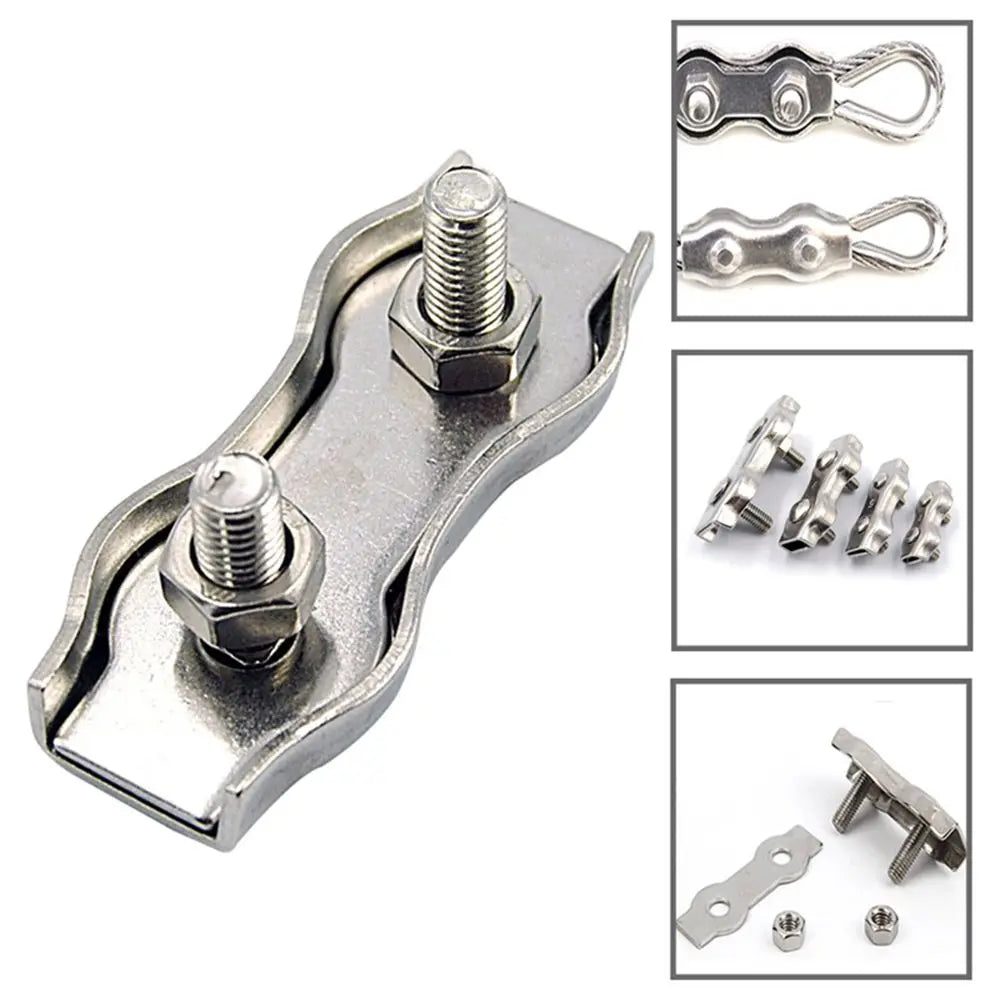 5Pcs M2-M5 Acero Inoxidable Simplex 1/2-Poste Clip de Perno Abrazadera de Cable de Cuerda Calibre de Cuerda Simple Empuñaduras Dedales Acero Inoxidable