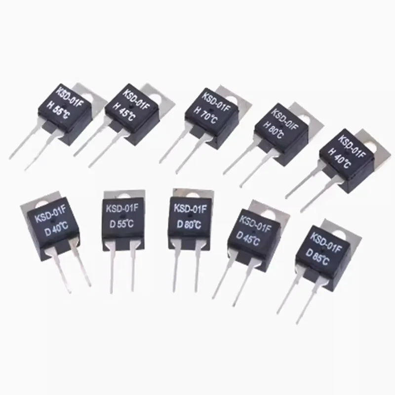 5pcs KSD-01F Interrupteurs de température Normalement ouverts H et normalement fermés D 40 degrés - 130 degrés
