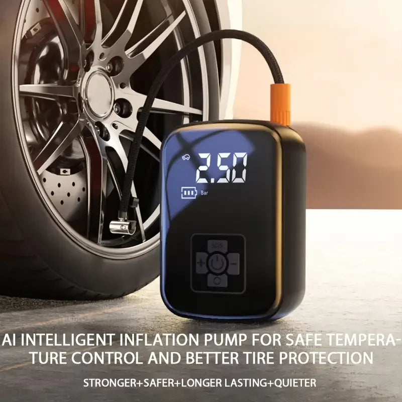 Rechargeable Wireless Car Air Pump with 100W Power and 150psi Pressure for Vehicles and Inflatables
