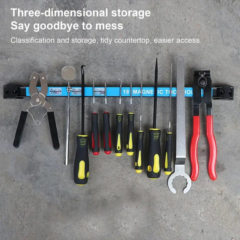 Support de bande de barre d'outils magnétique robuste, porte-outil magnétique, organisateur de clé, support de bande de barre d'outils de rangement mural, gain de place