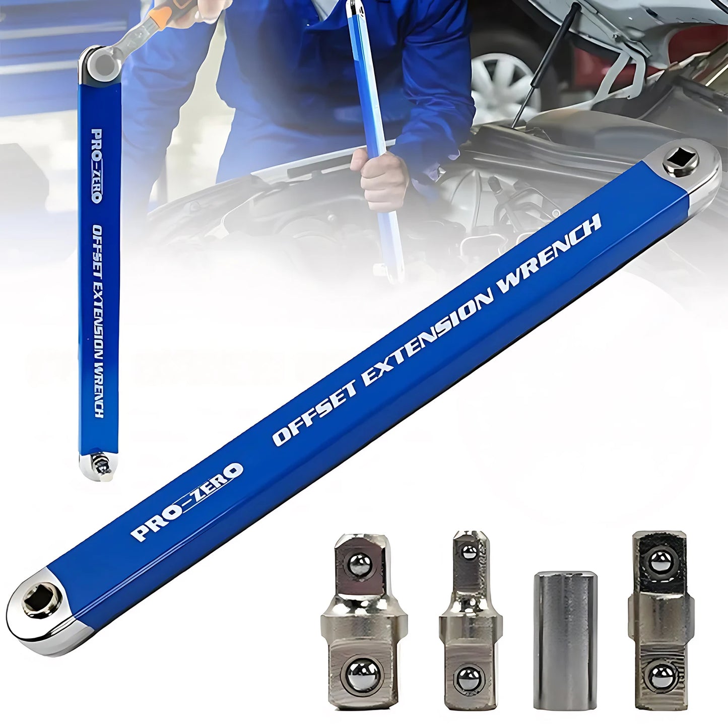 Professionelles Autoreparatur-Werkzeugset – 1/2 Zoll, 1/4 Zoll, 3/8 Zoll Nullversatz-Verlängerungsschlüssel für enge Stellen – Heimwerkzeugset