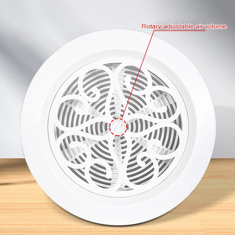 2024 Newest Round Ventilation Hole Grill Outlet with Integrated Screen Mesh Adjustable Outlet for Wall Ceiling