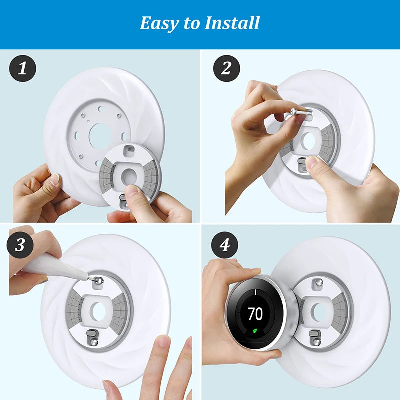 Płyta ścienna pasująca do Google Nest Thermostat 3. / 2. / 1. generacji Łatwa w użyciu Płyta ścienna Stereoskopowa Okrągła Osłona Uchwyt domowy