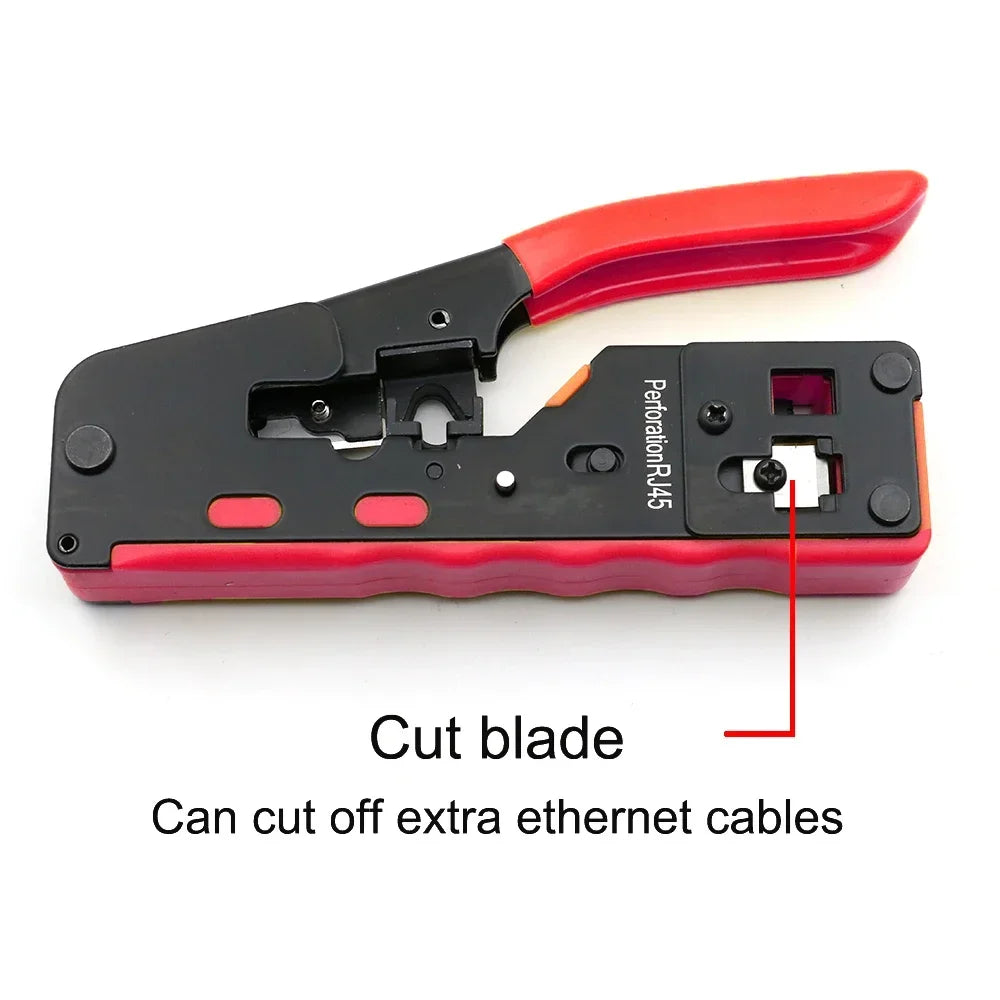 2024 RJ45 Crimping Tool Kit for CAT5-CAT8 Ethernet Cable with Stripper and Cutter