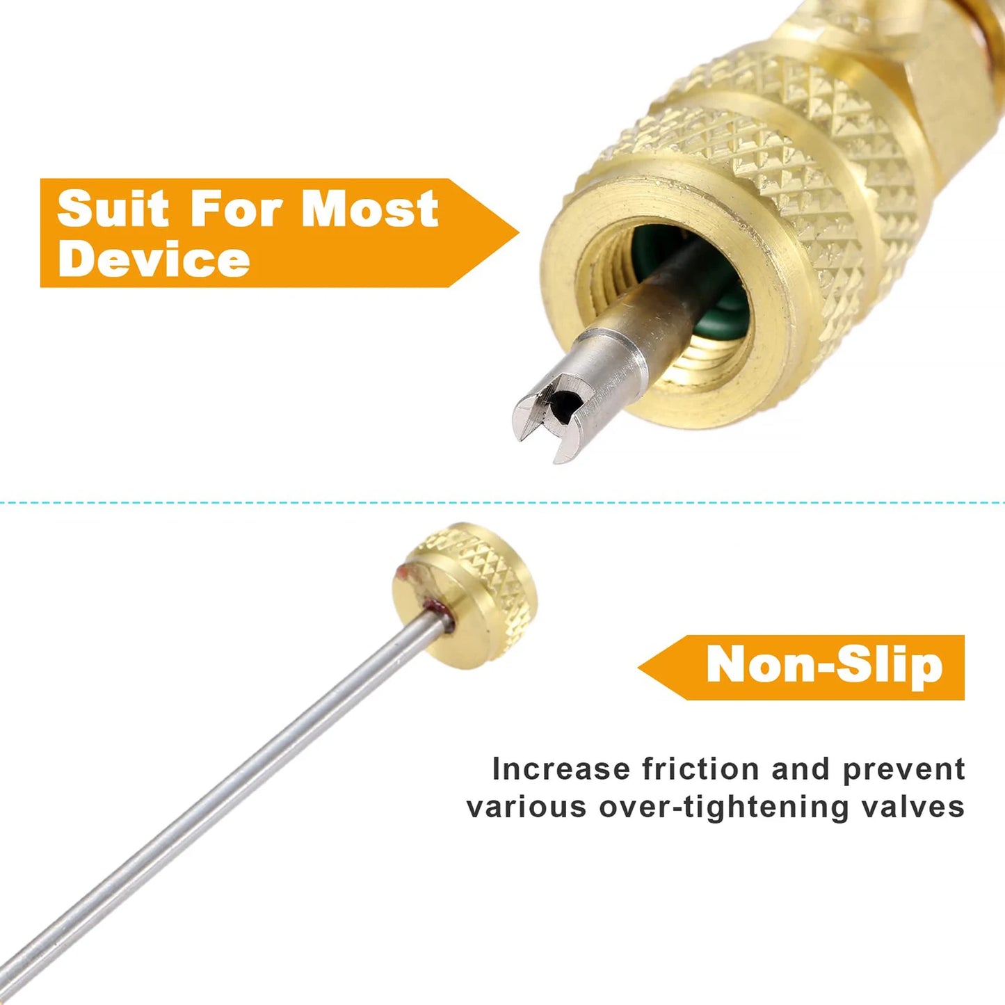 Kit d'installation et de retrait de noyau de valve avec double taille 1/4" & 5/16" Port