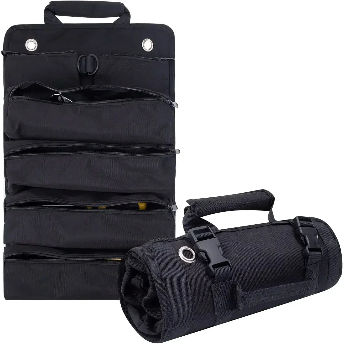 Portable Roll Up Oxford Tool Organizer Bag Multi Pocket Small Tool Pouch for Handyman Electrician DIY Use