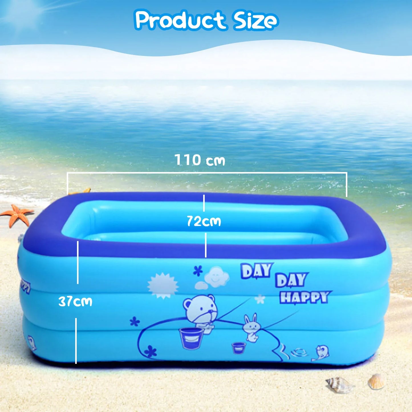 Thickened Inflatable Kids Swimming Pool Outdoor Water Play Bathtub