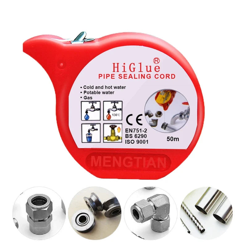 20M/50M Cinta de PTFE Cuerda de Sellado para Roscas, para Fugas de Agua/Gas