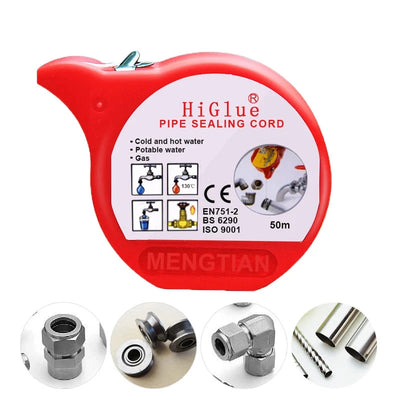 20M/50M Taśma PTFE Kord uszczelniający do gwintów, do wody/gazu
