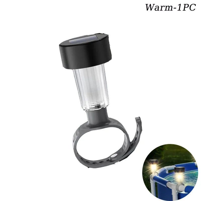 Lot de 6 cadres d'éclairage solaire de piscine à LED étanches