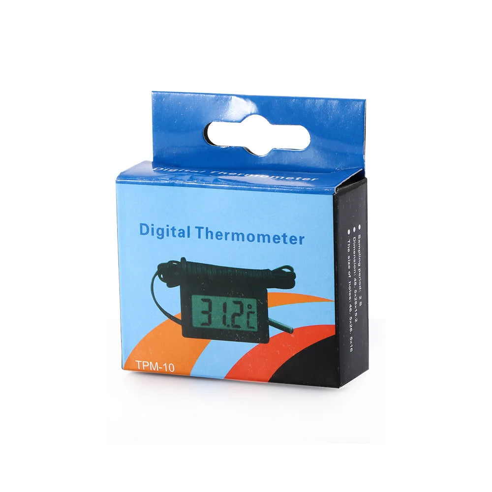 Mini LCD Digital Thermometer with Waterproof Probe, -50°C to 110°C, Aquarium, Car, Water Bath Temperature Tester with Embedded Sensor
