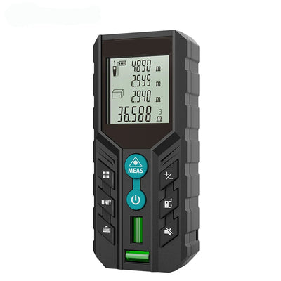 Portable Laser Distance Measurer, ±2mm Accuracy, Battery-Powered, Compact 115x52x32.5mm