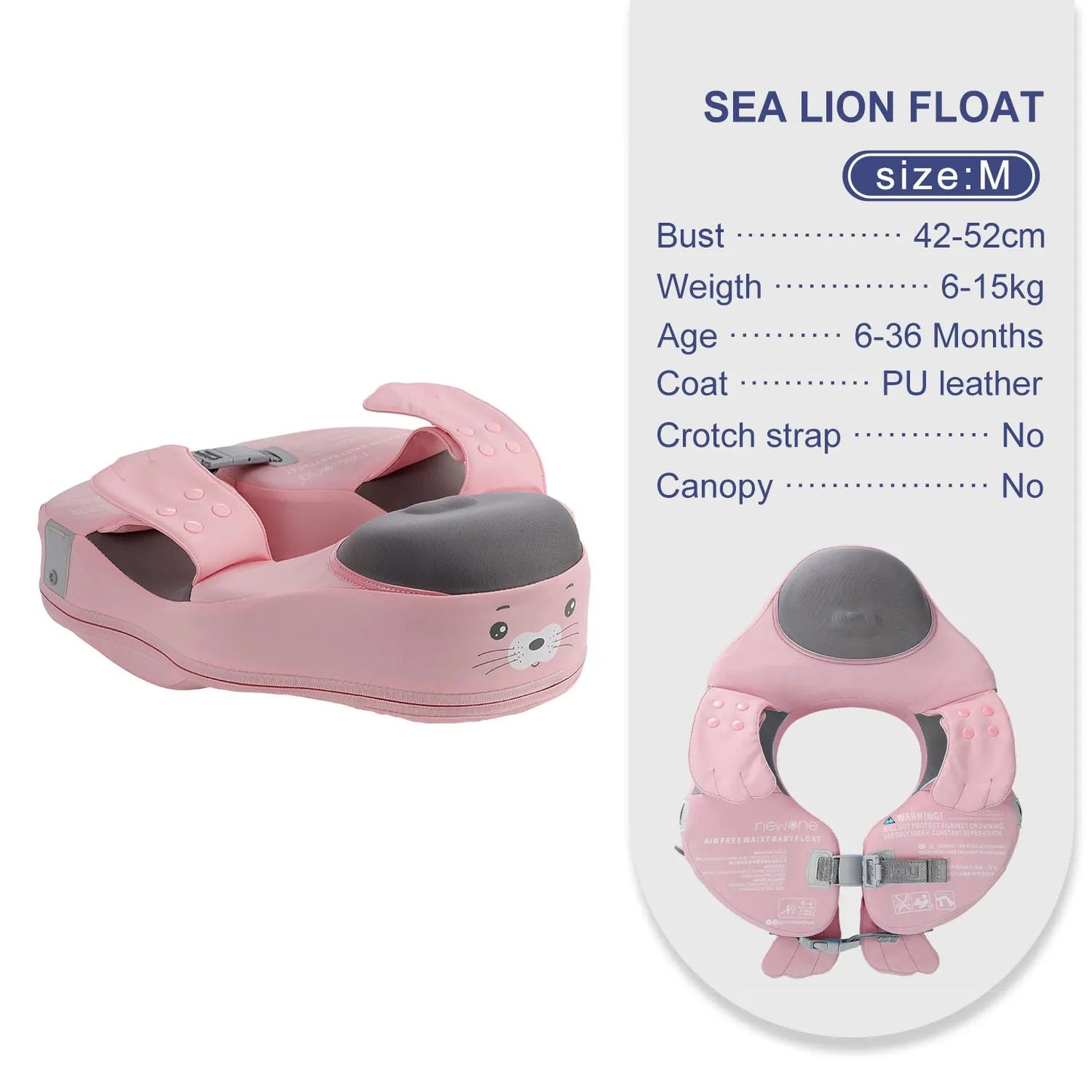 Salvagente per Bambini 6 Mesi – 7 Anni con Tettuccio Rimovibile – Non Gonfiabile, Comodo e Protettivo